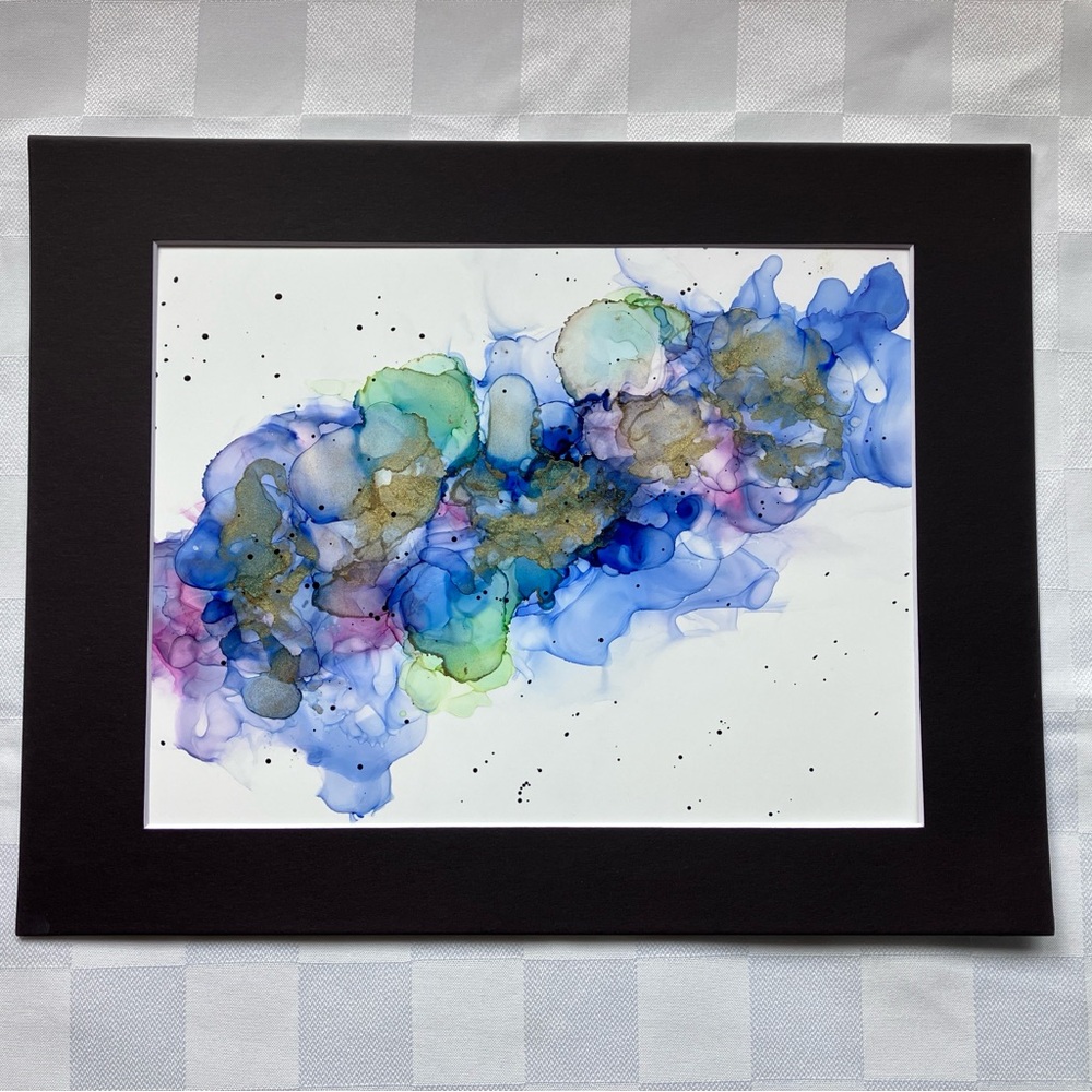 Abstract Floral Inspired Alcohol Ink Original Wall Art Painting